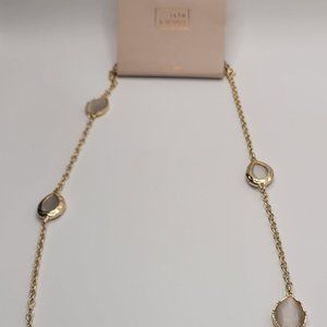 Gold/Brass Colored Necklace with white jewels